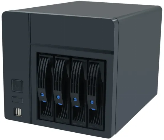 NAS private cloud hardware platform, 4 portable hard drive slots, optional software and hardware RAID function