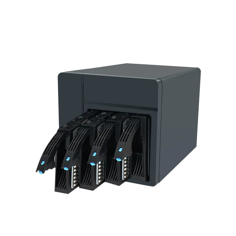 NAS private cloud hardware platform, 4 portable hard drive slots, optional software and hardware RAID function